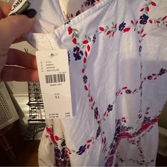 NWT Anthropologie Celandine Plunge-Neck Drop-Waist Cotton Midi Dress Sz XL - Picture 11 of 12